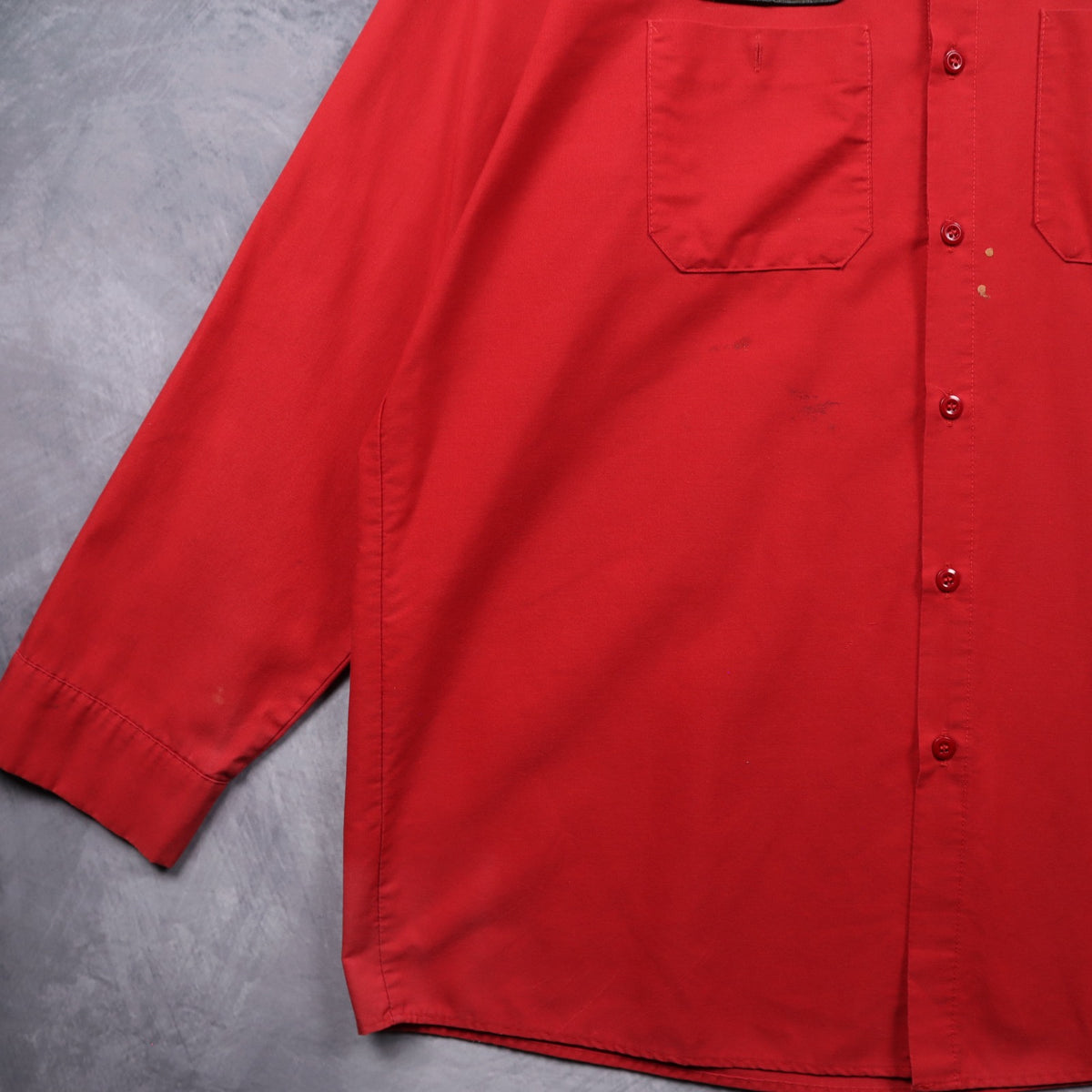 90s Red Balcones European Motors Red Kap Long Sleeve Work Shirt 7341