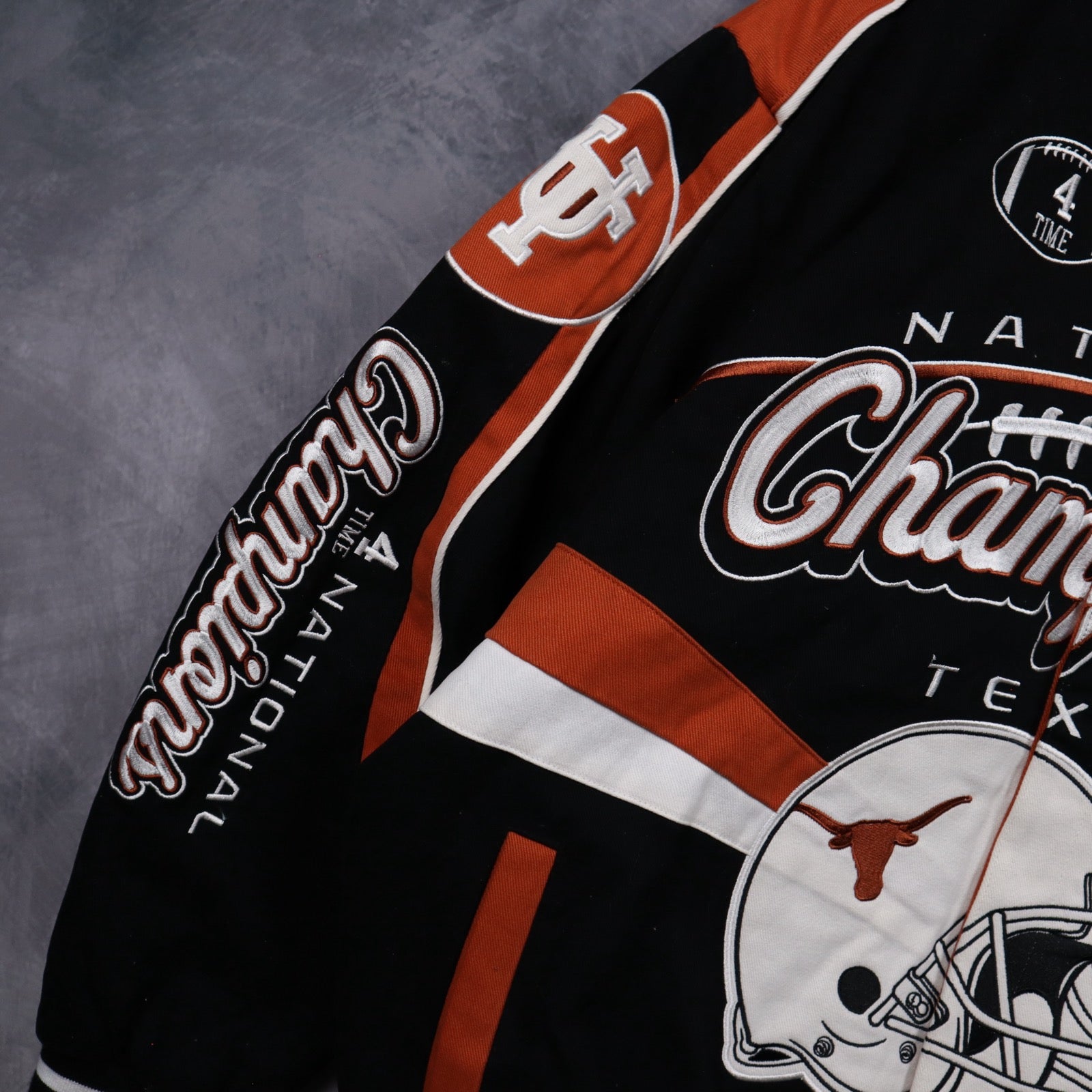 00s Black Texas Longhorns 4 Time National Champions Jacket 5936