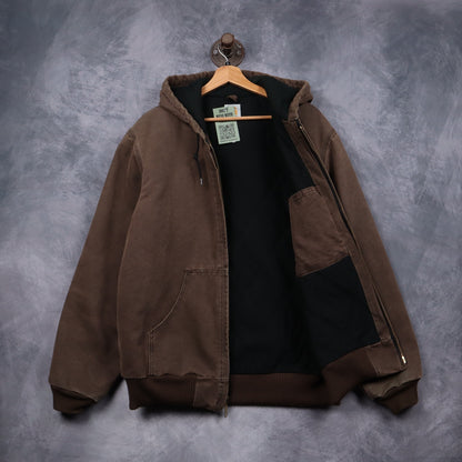 90s Mocha Brown Carhartt Hooded Active Jacket 4803