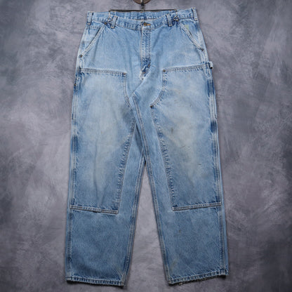 Y2K Light Wash Carhartt Double Knee Loose Original Fit Jeans 5052