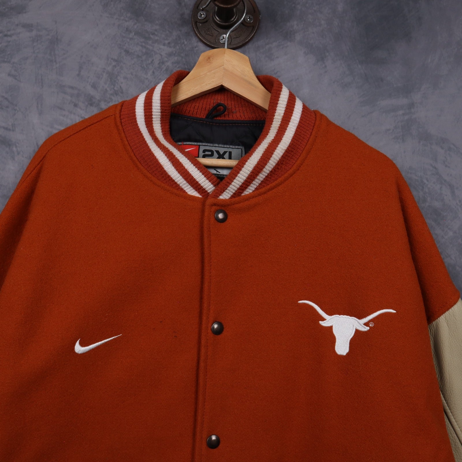 00s Burnt Orange Nike Texas Longhorns Varsity Jacket 5935