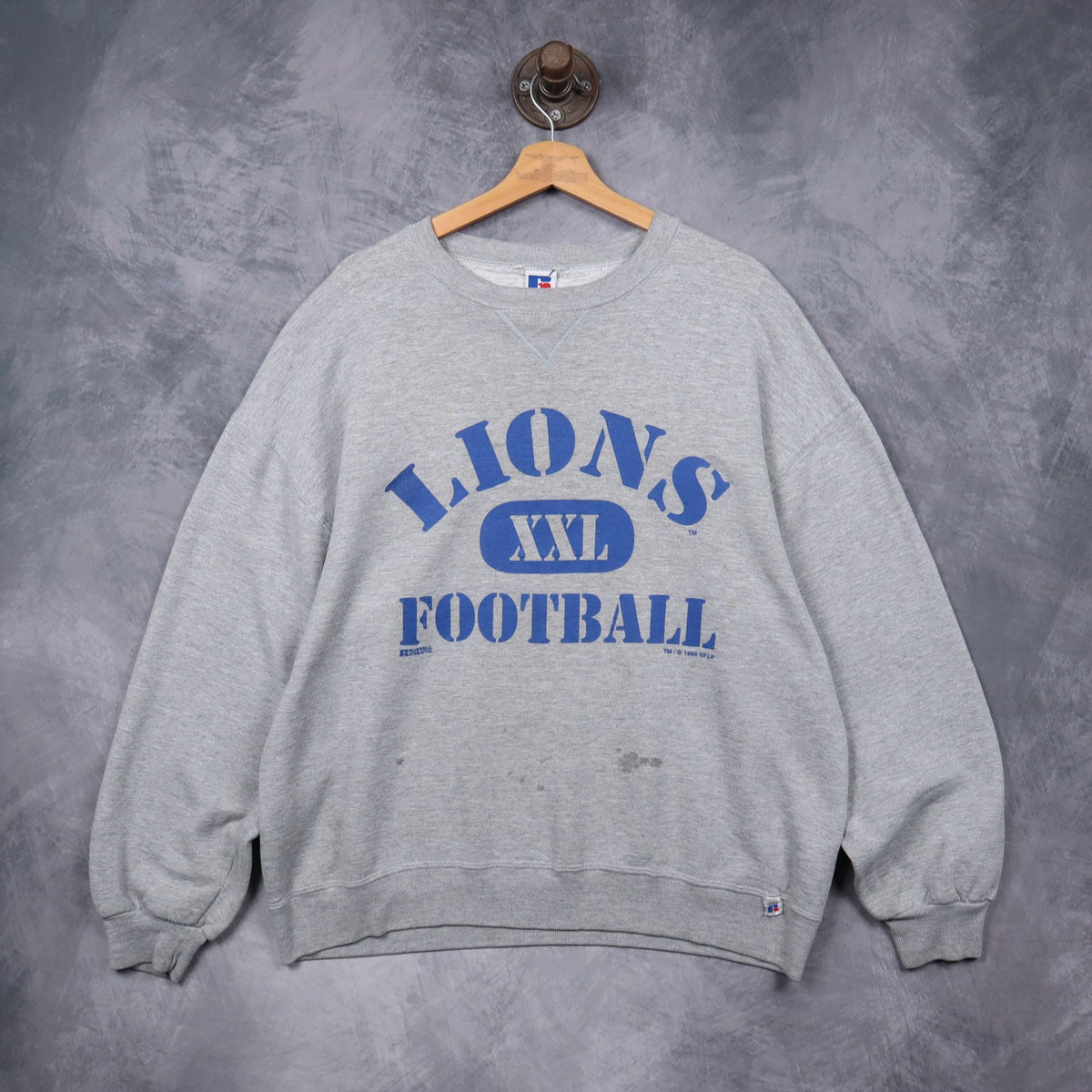 1996 Grey Detroit Lions Football Crewneck Sweatshirt 6490