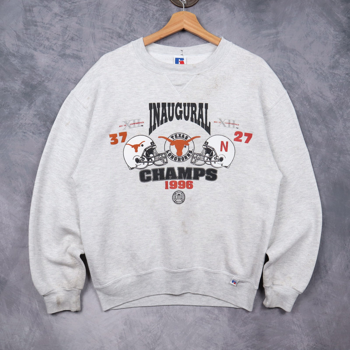 1996 Grey Texas Longhorns Inaugural Champs Crewneck Sweatshirt 5656