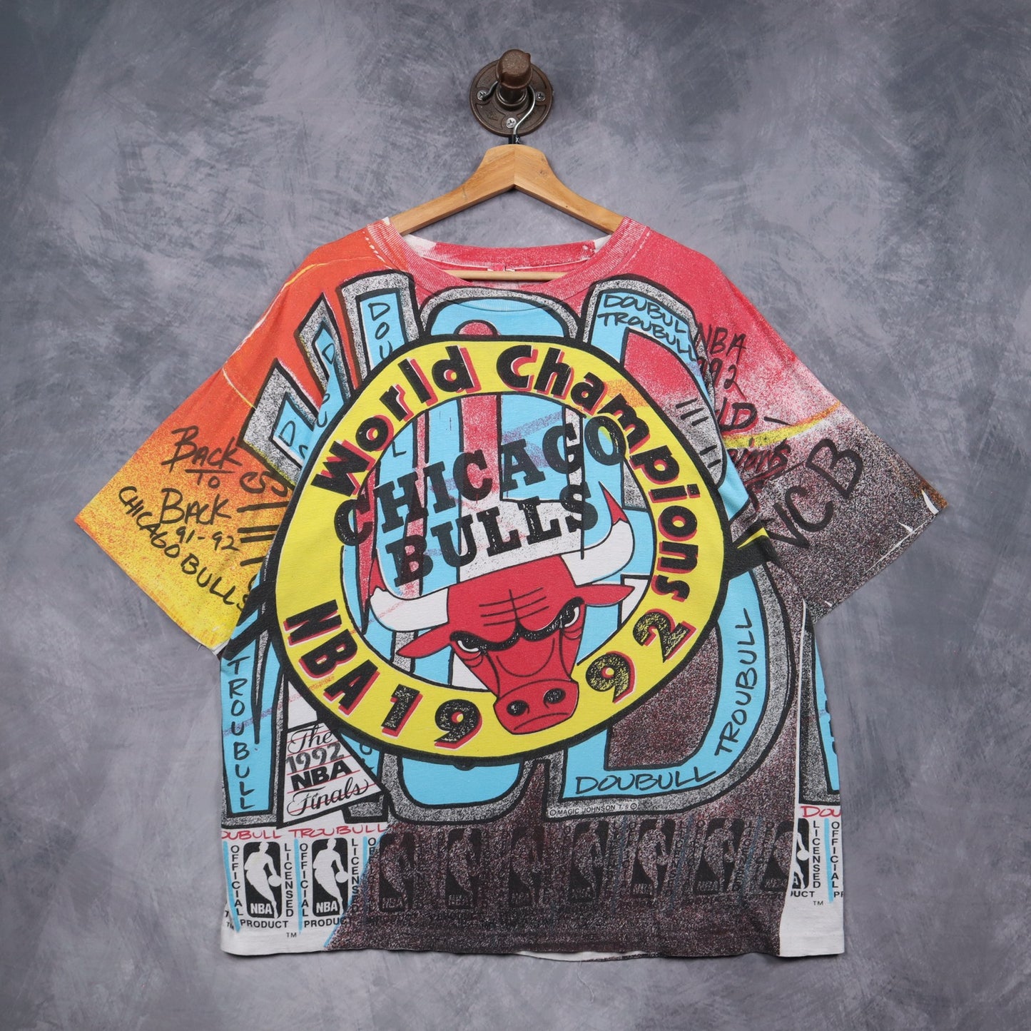 1992 Red Chicago Bulls World Champions All Over Print Shirt 5165