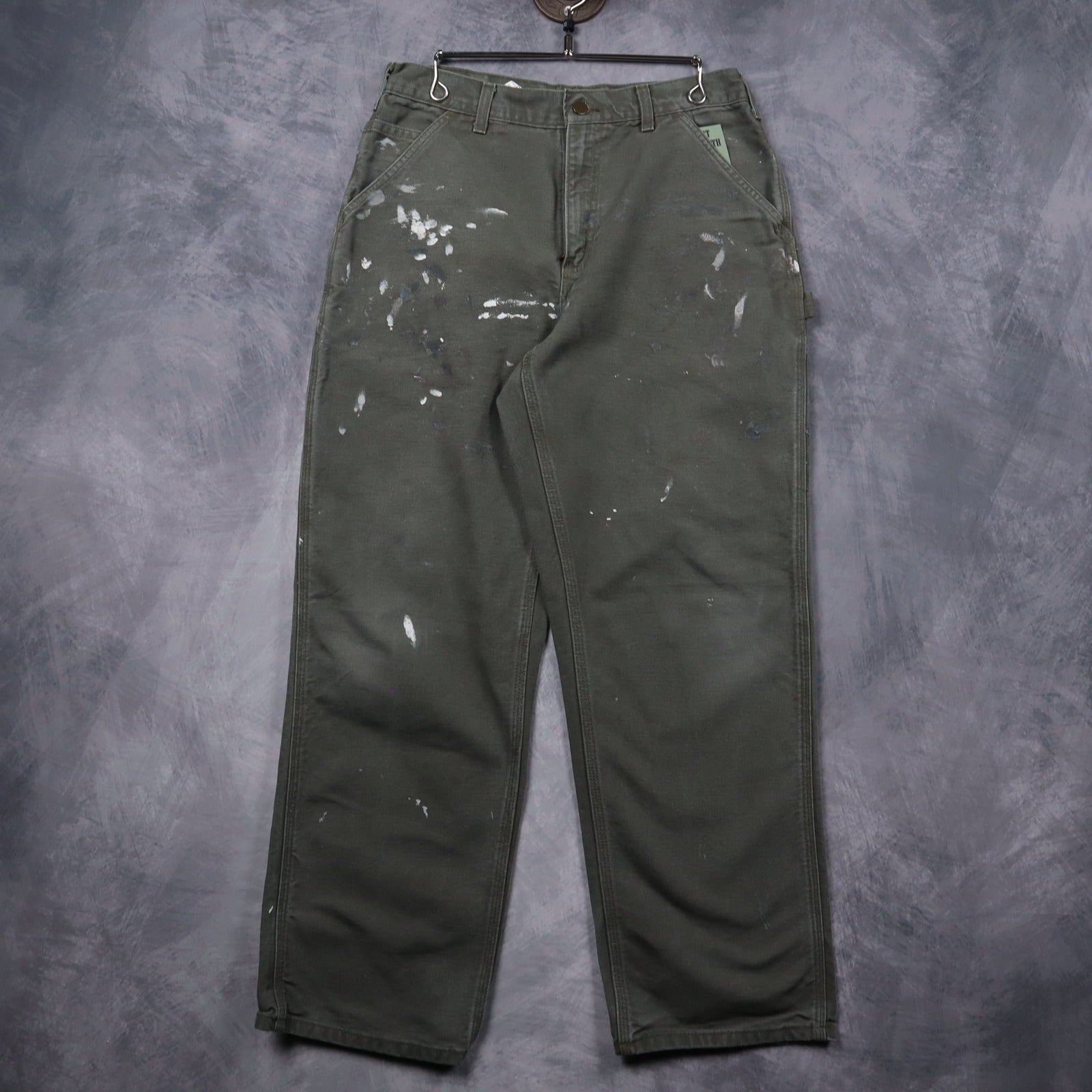 Early 00s Olive Green Carhartt Carpenter Work Pants 5257