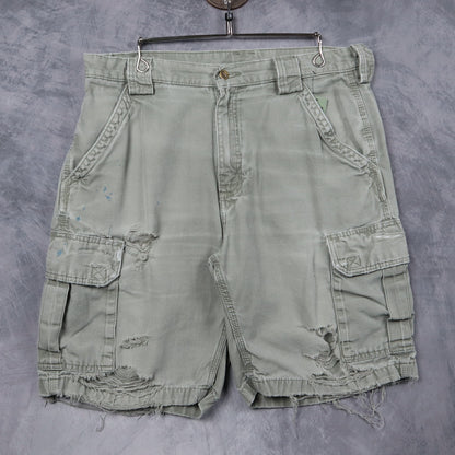 90s Sage Green Carhartt Distressed Cargo Shorts 5198