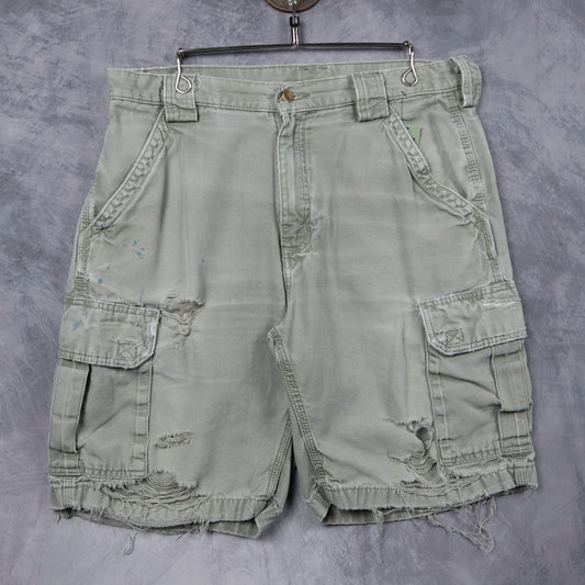 90s Sage Green Carhartt Distressed Cargo Shorts 5198