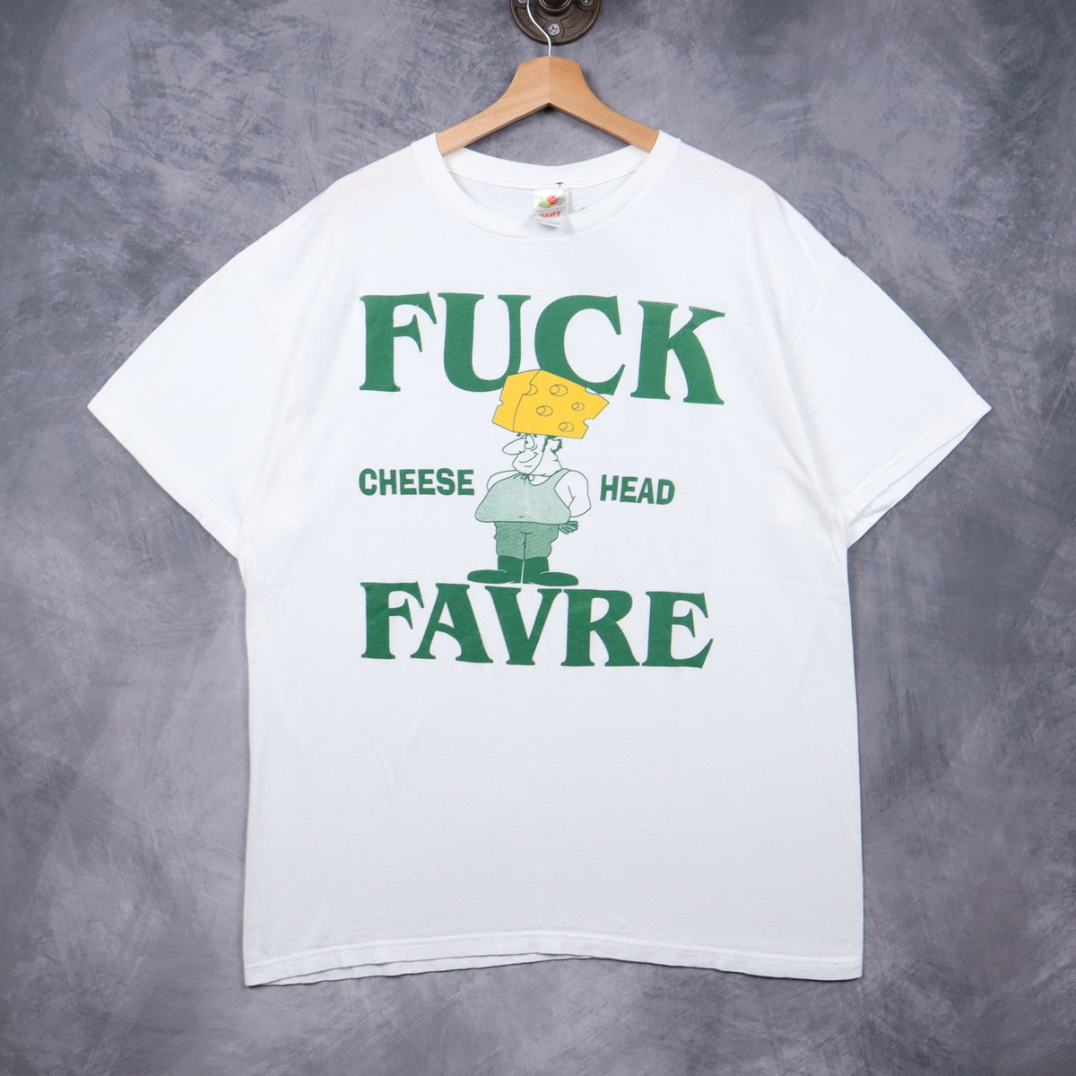 90s White Fuck Favre Cheese Head Shirt 6693