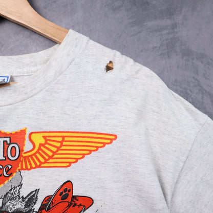 90s Heather Grey ToTo Ace Biplane Shirt 5397