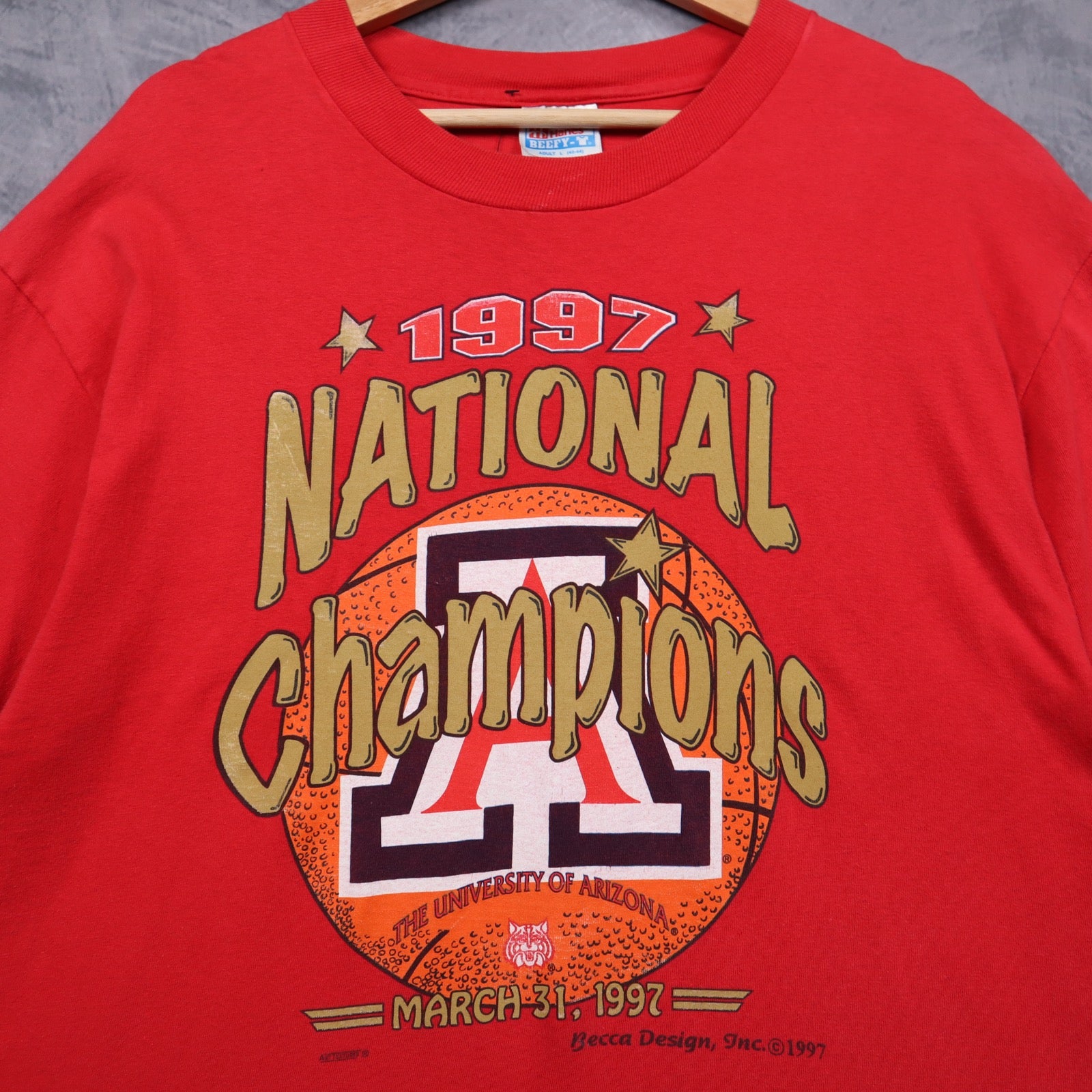 1997 Red University of Arizona National Champions Shirt 5164
