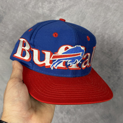 90s Blue Buffalo Bills Logo 7 Snapback Hat 6817