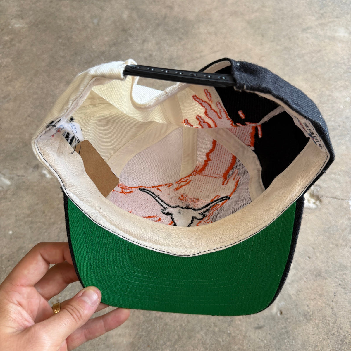90s Black Texas Longhorns Logo Athletic Splash Snapback Hat 5772