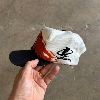 90s Black Texas Longhorns Logo Athletic Splash Snapback Hat 5772