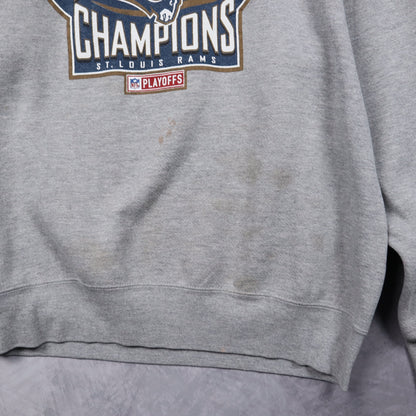 2003 Grey St. Louis Rams NFC West Division Champions Crewneck Sweatshirt 6483