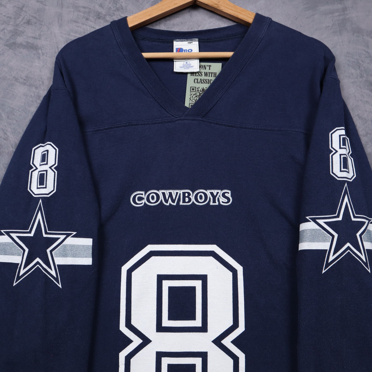 90s Navy Blue Dallas Cowboys Aikman Jersey Shirt 6657