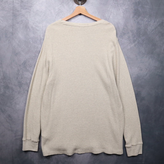 00s Cream Polo Ralph Lauren Thermal Shirt 4707
