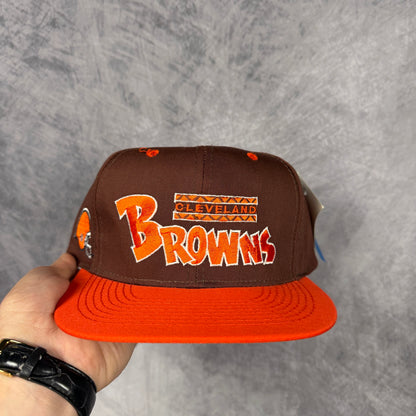 90s Brown Cleveland Browns Snapback Hat 6872