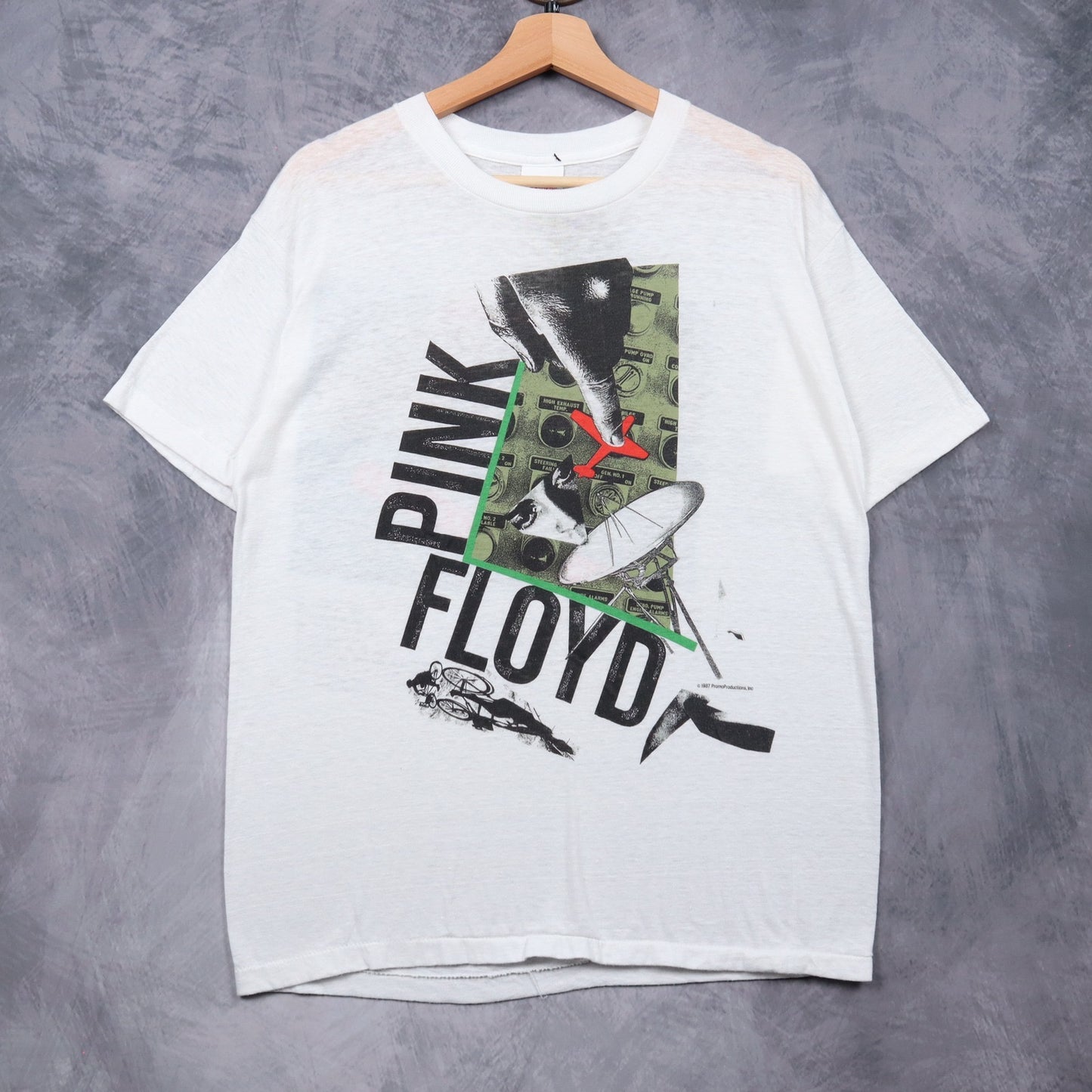 1987 White Pink Floyd Momentary Lapse of Reason World Tour Shirt 4936