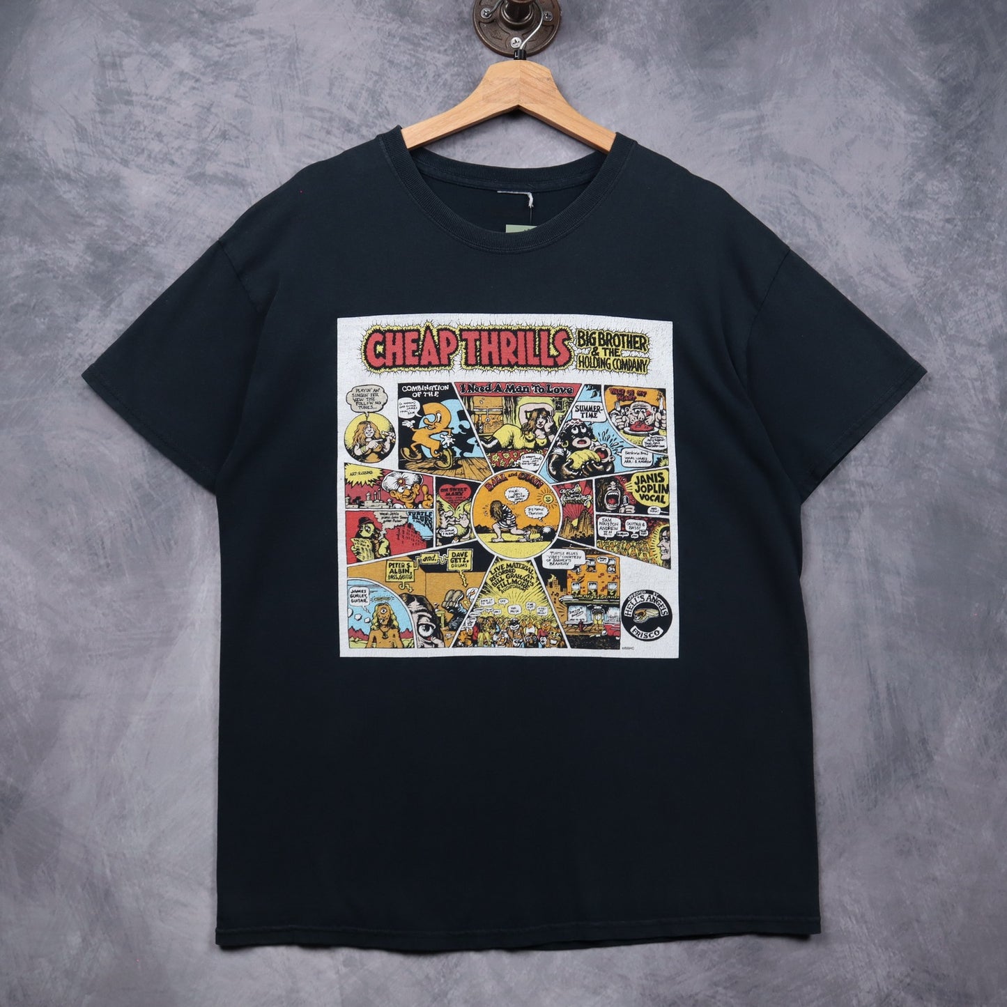 Early 00s Black Cheap Thrills Big Brother & The Holding Company Robert Crumb Shirt 5503