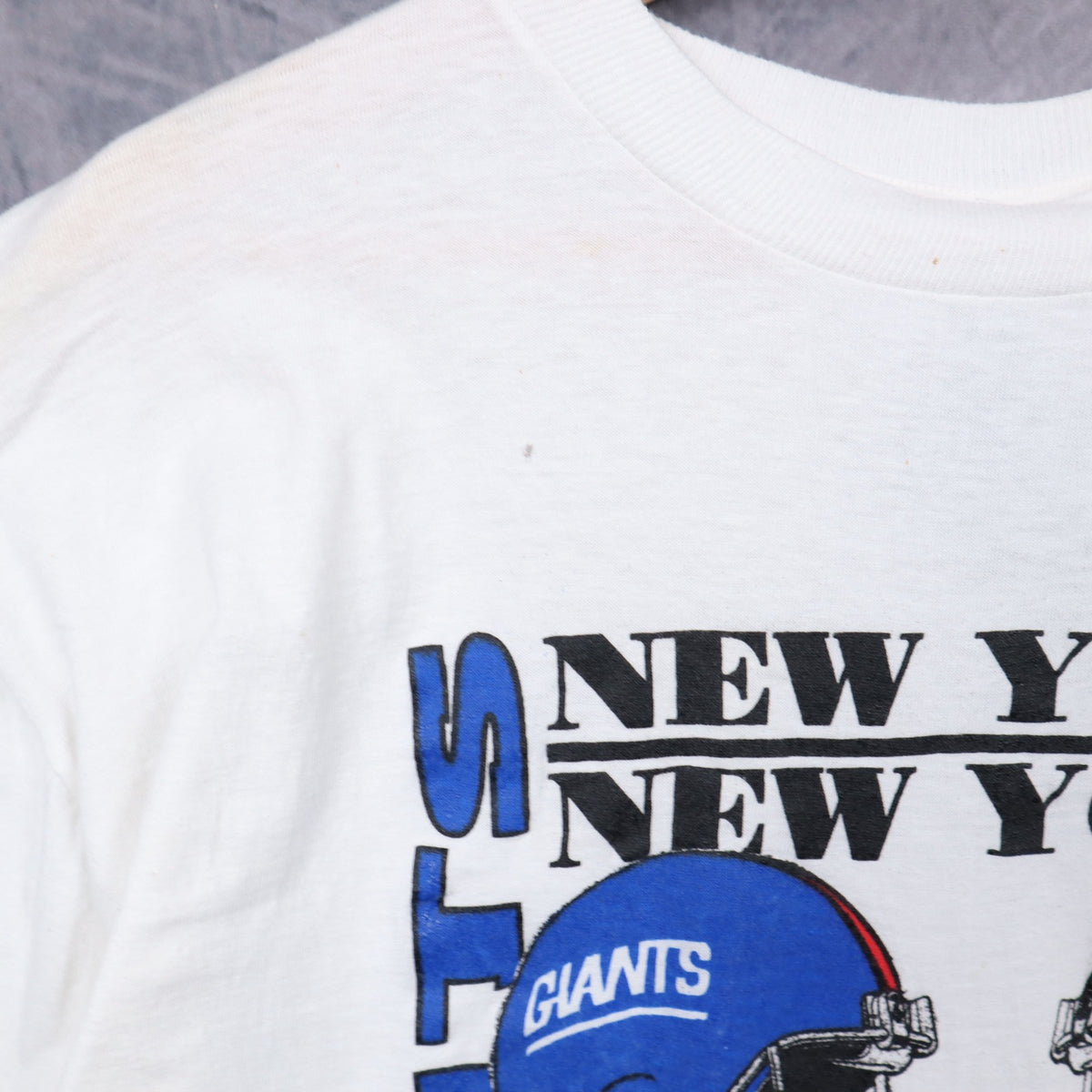 1991 White Super Bowl XXV Giants vs Bills Shirt 6692