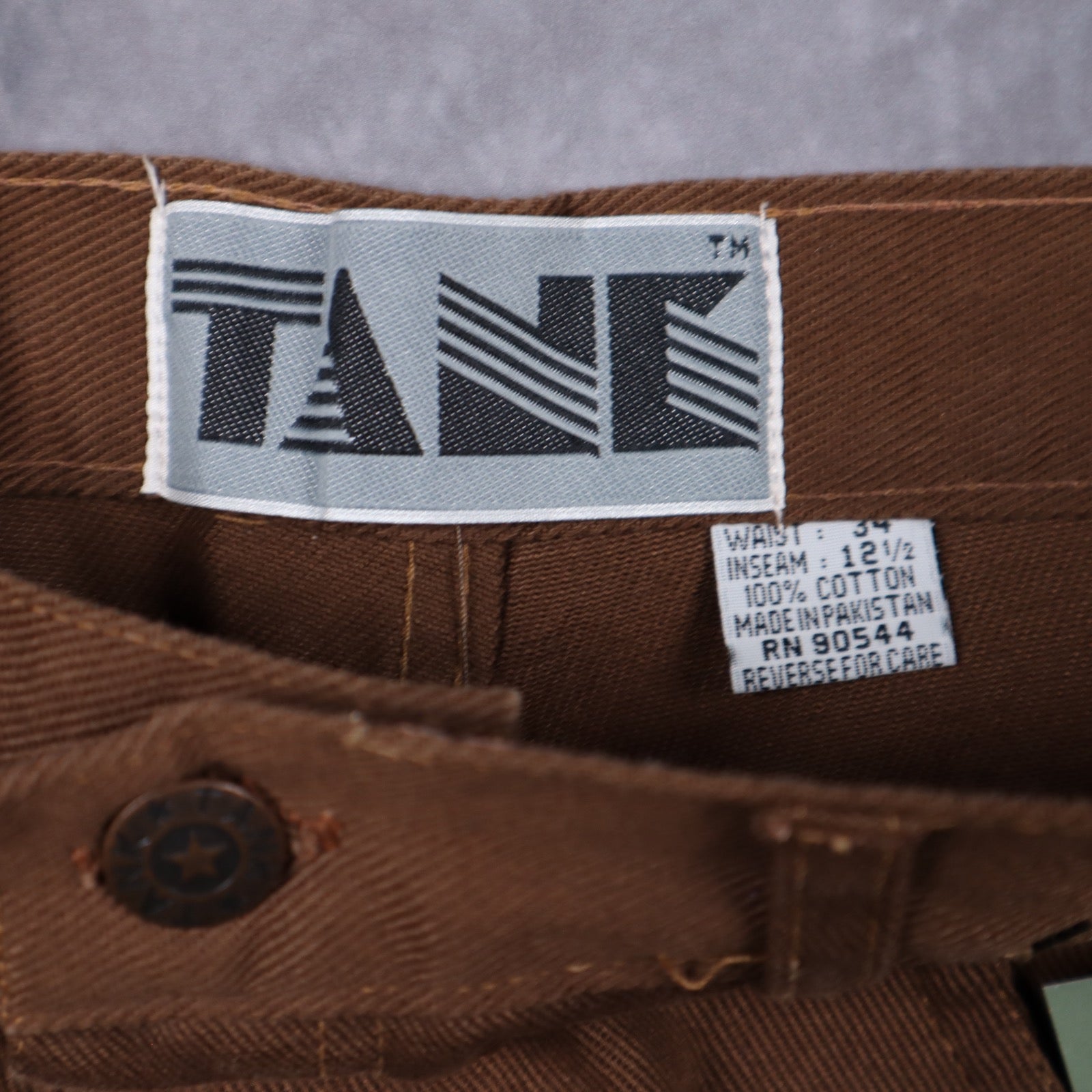 90s Brown Tank Denim Shorts 5208