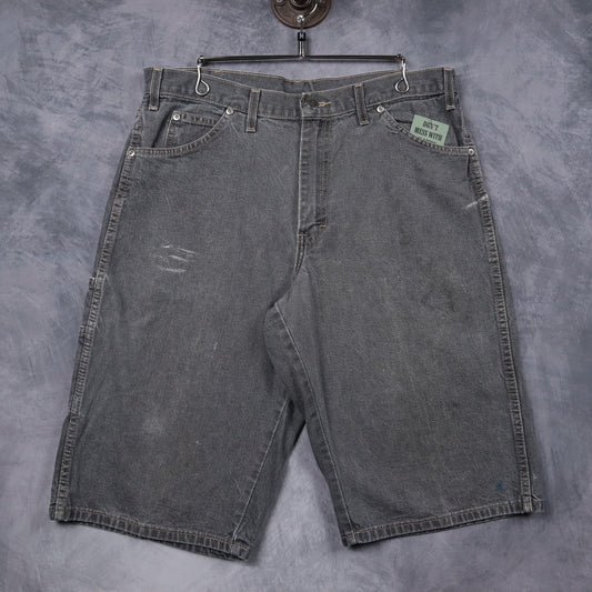 Early 00s Faded Black Dickies Denim Carpenter Shorts 5211