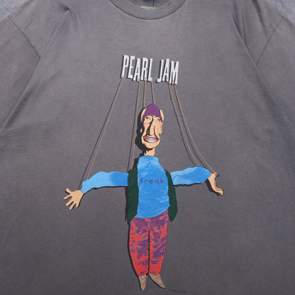 90s Faded Grey Pearl Jam Freak Puppet Tour Shirt 5584