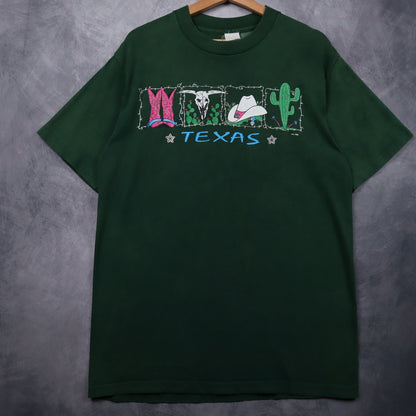 90s Green Texas Cowboy Graphic Shirt 4646