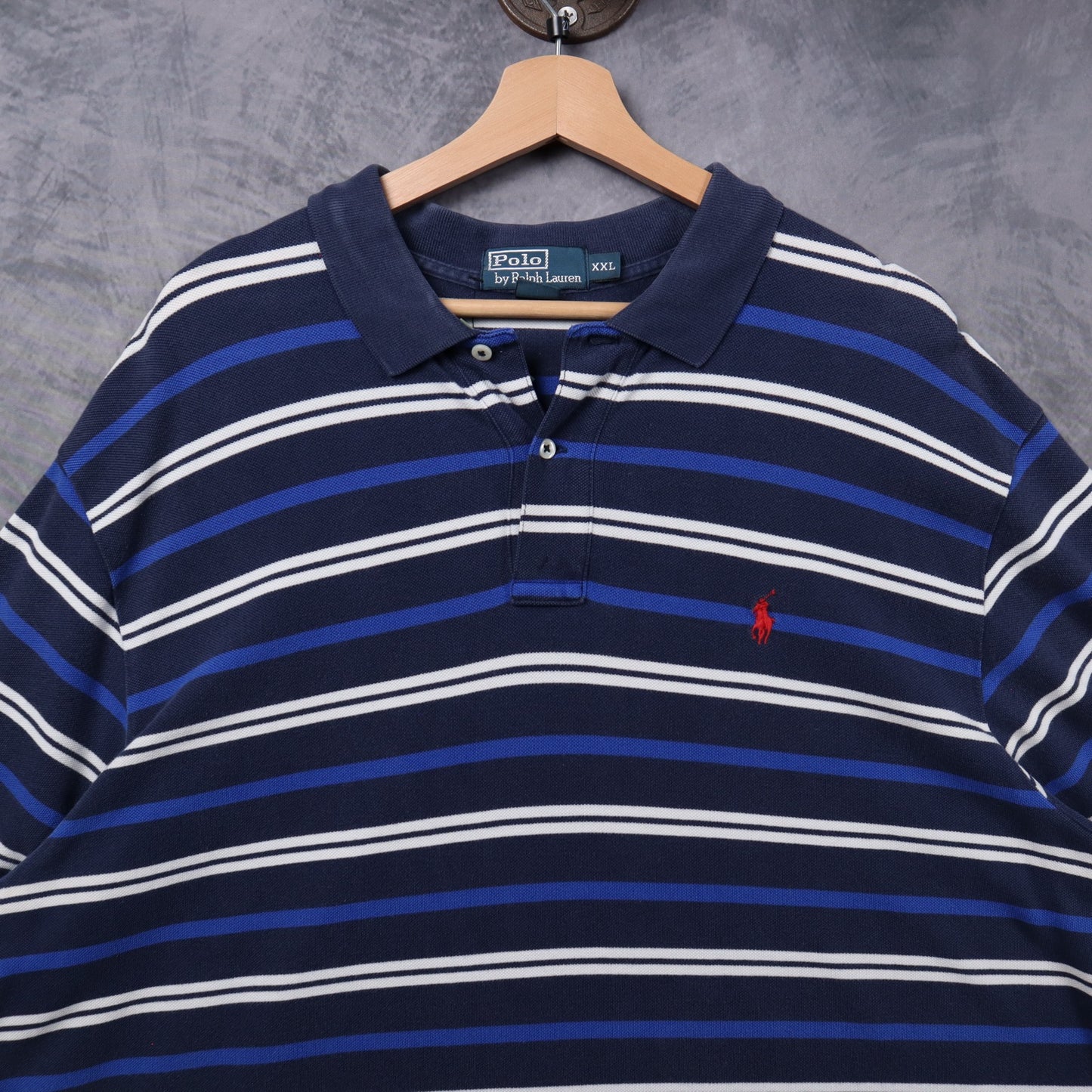 Early 2000s Navy Polo Ralph Lauren Striped Polo Shirt 5320