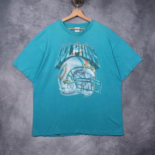 1995 Teal Miami Dolphins Helmet Shirt 6571