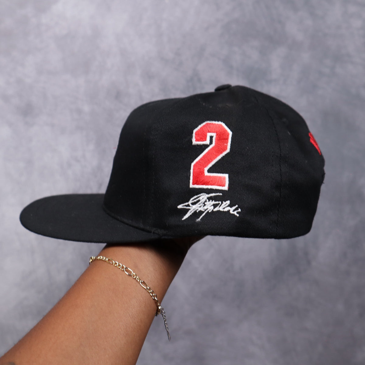 90s Black Marlboro Team Penske Racing Snapback Hat 7342
