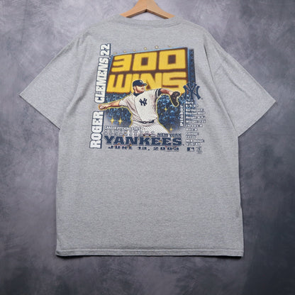 2003 Grey Roger Clemens 300 Wins Yankees Shirt 4676