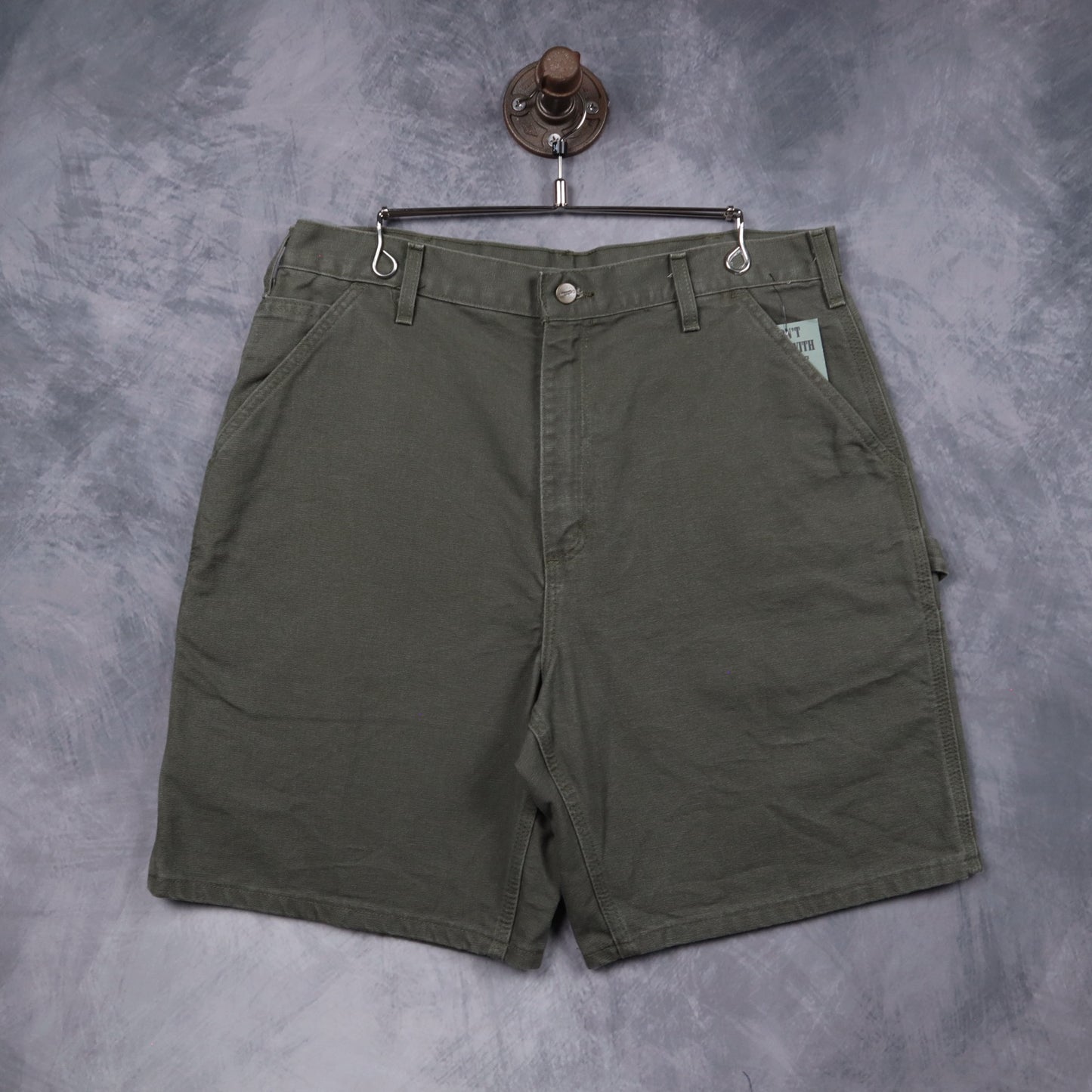 Y2K Olive Green Carhartt Washed Duck Work Shorts 5182