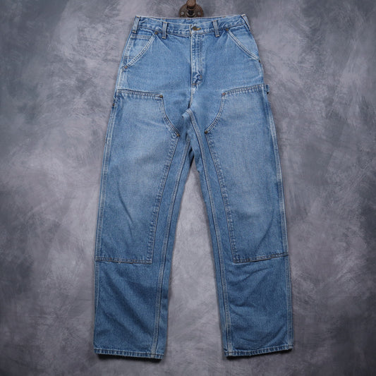 Y2K Light Wash Carhartt Double Knee Dungaree Fit Jeans 5051