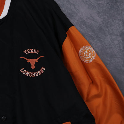 90s Black Texas Longhorns Pro Player Bomber Jacket 5944