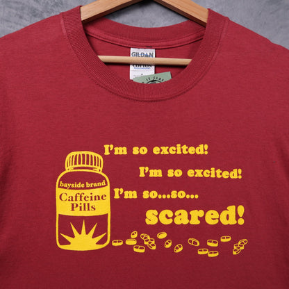 Early 2000s Red Saved By The Bell Caffeine Pills Shirt 5457