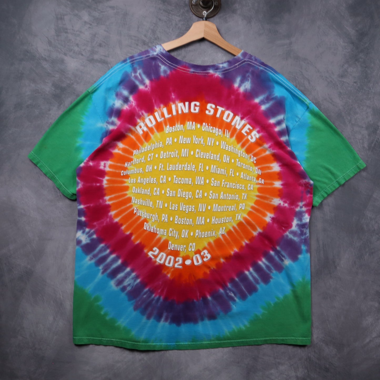 2003 Rolling Stones Tie Dye Tongue Logo Tour Shirt 5454
