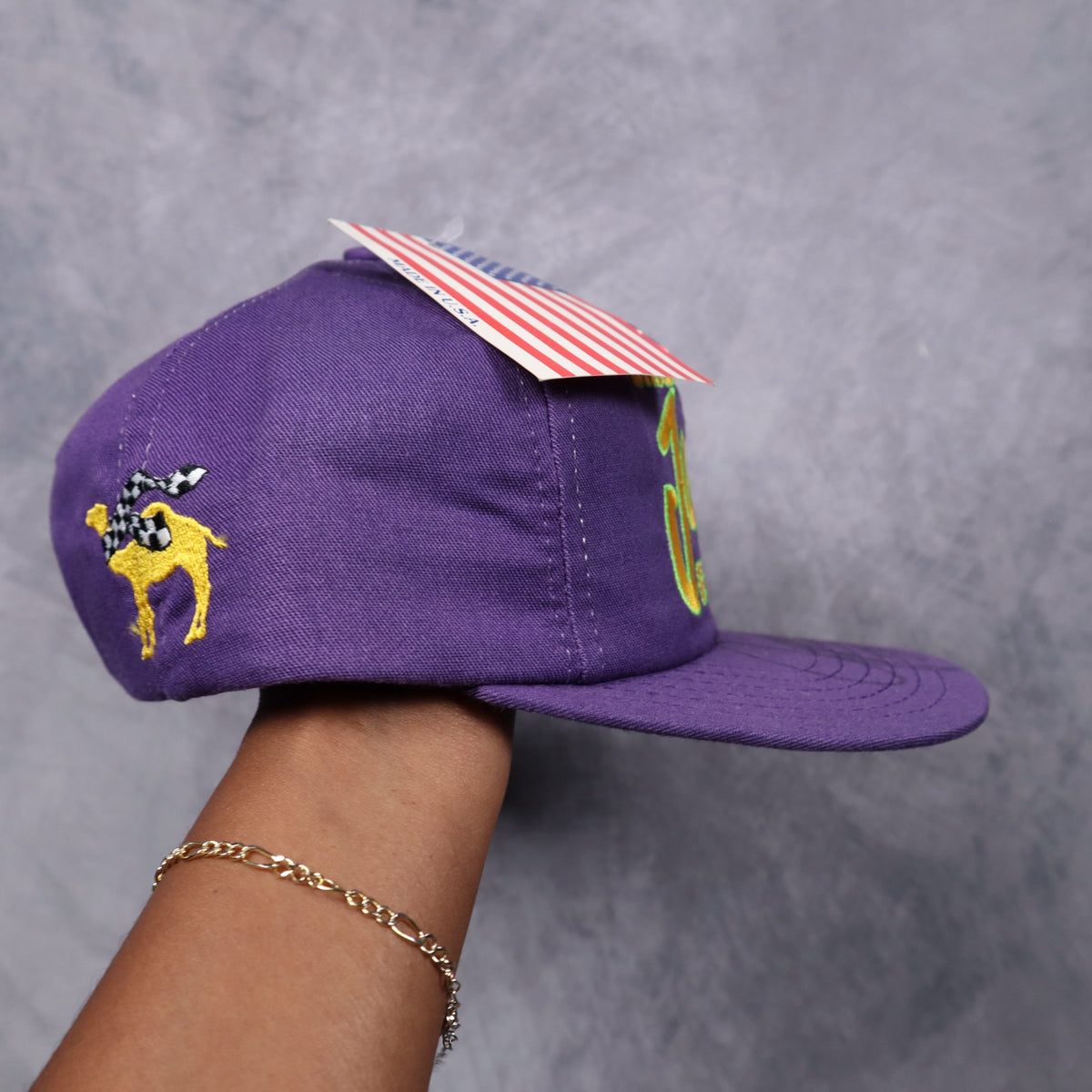 90s Purple Smokin' Joe's Racing #23 Jimmy Spencer Signed Snapback Hat 7288