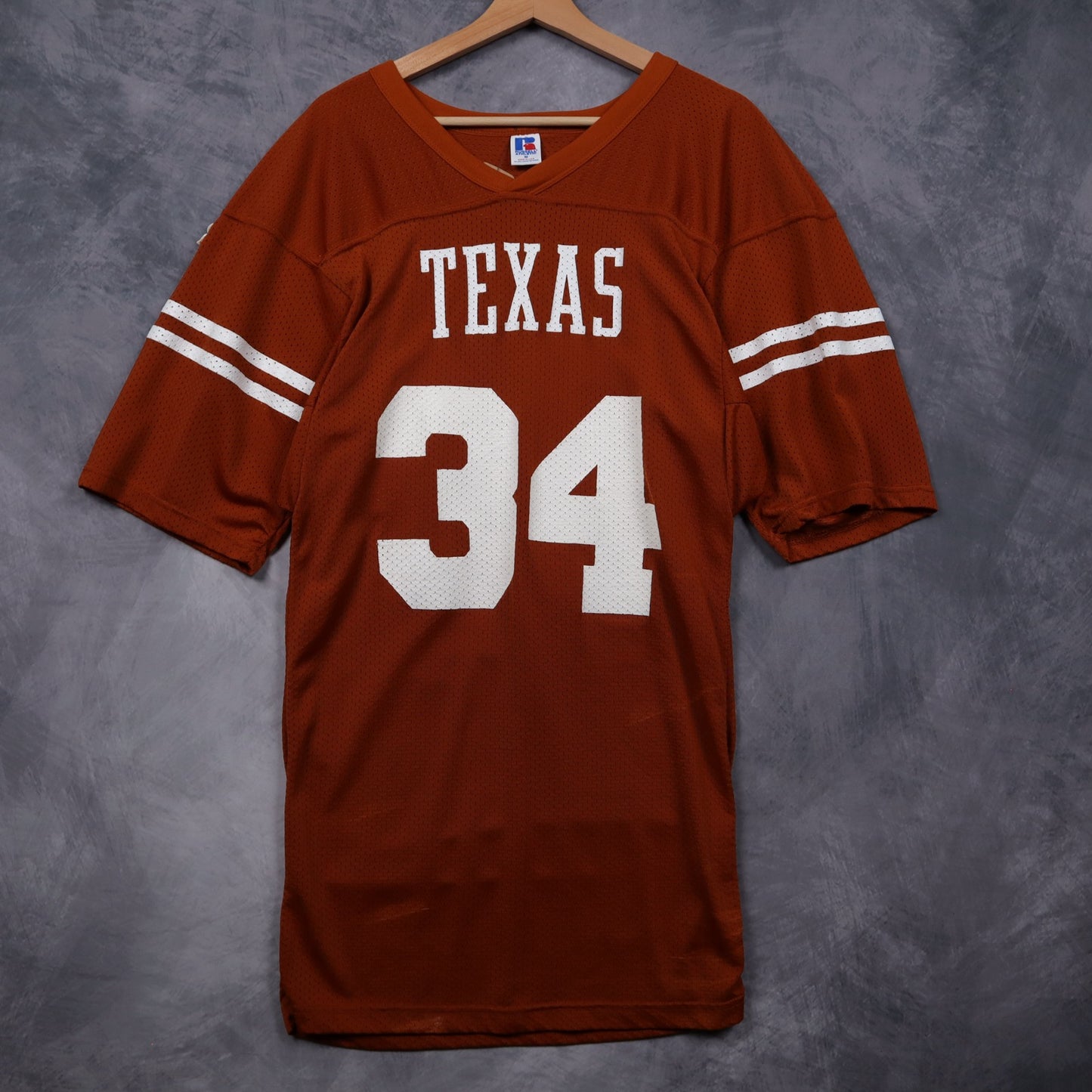 90s Burnt Orange Texas Longhorns #34 Russell Athletic Jersey 5882