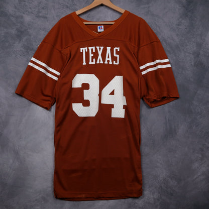 90s Burnt Orange Texas Longhorns #34 Russell Athletic Jersey 5882