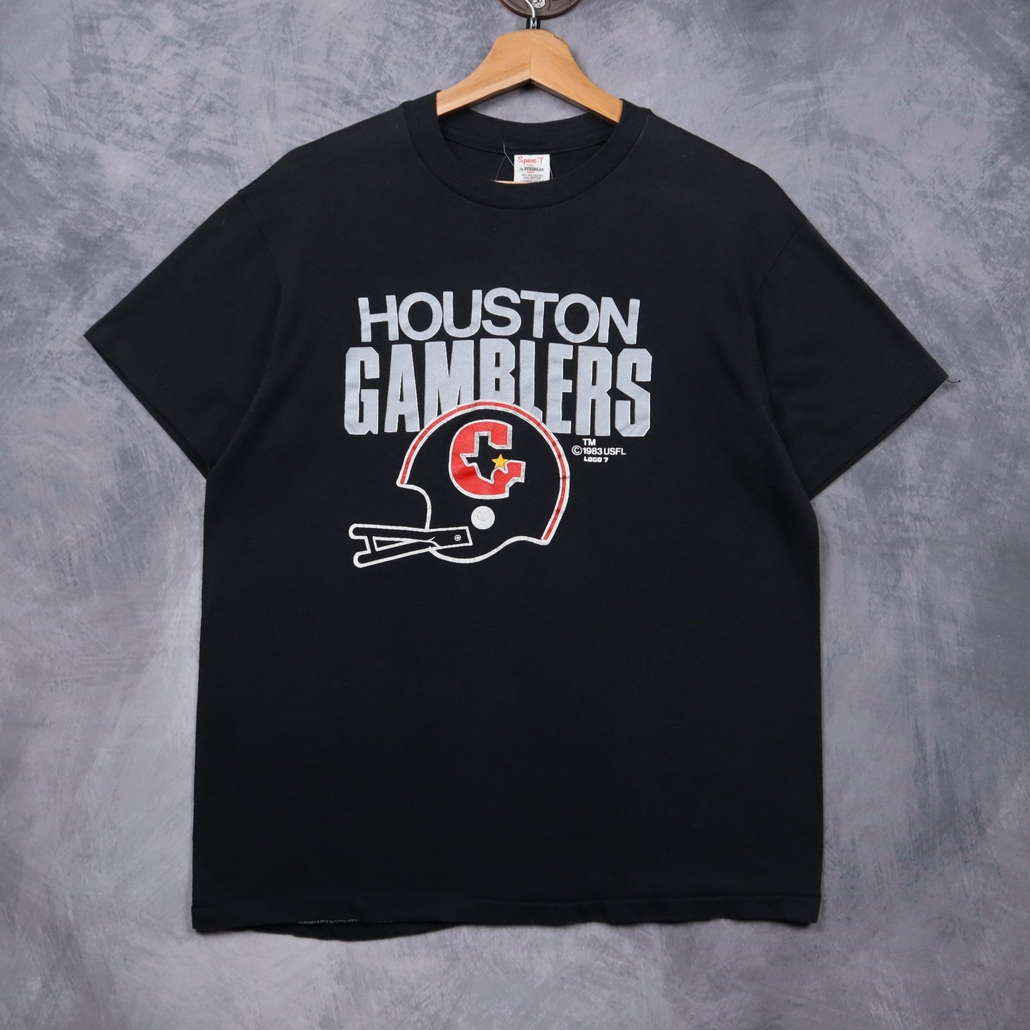 1983 Black Houston Gamblers USFL Shirt 5577