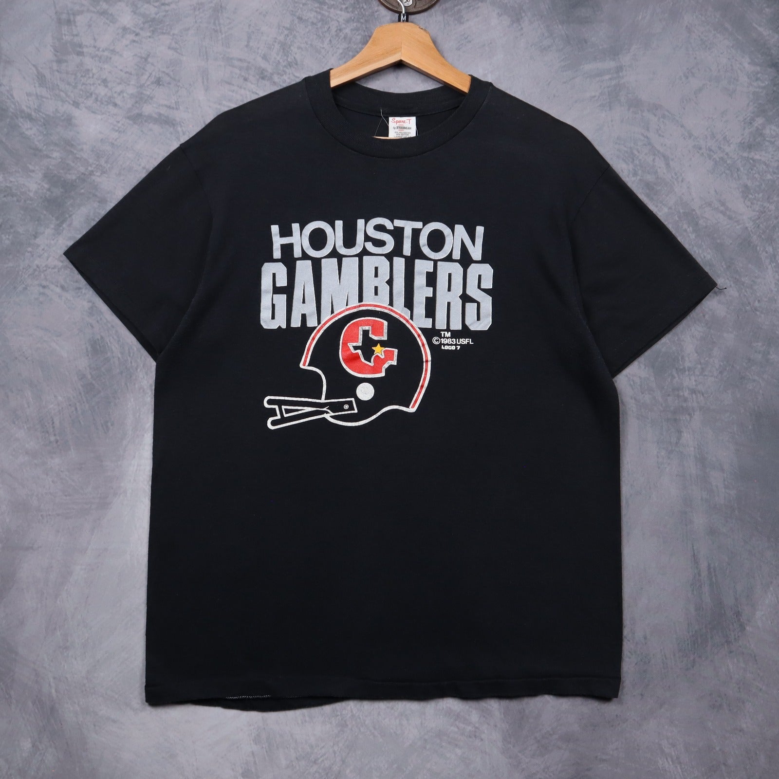 1983 Black Houston Gamblers USFL Shirt 5577
