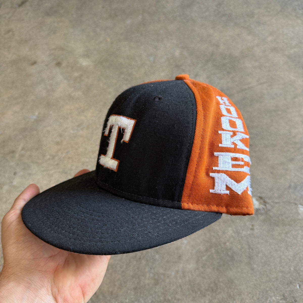 90s Black and Orange Texas Longhorns Hook 'Em Hat 5771