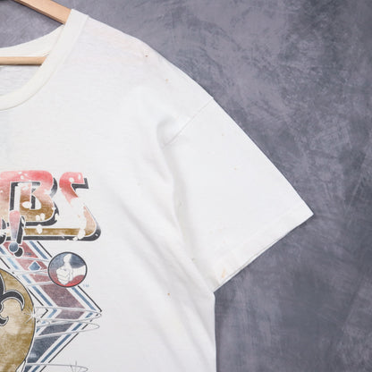 90s White New Orleans Saints Thumbs Up Shirt 6645