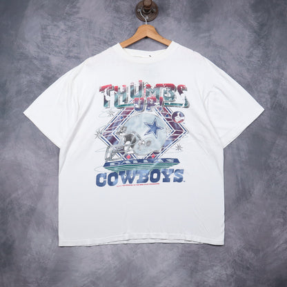 90s White Dallas Cowboys Thumbs Up! Shirt 6694