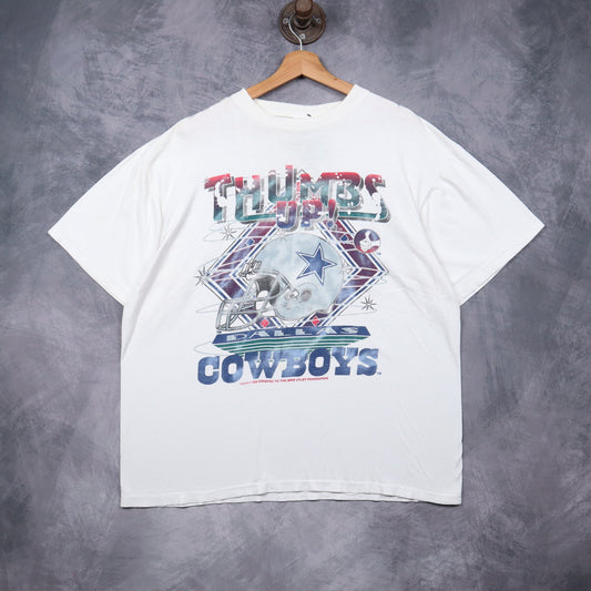 90s White Dallas Cowboys Thumbs Up! Shirt 6694