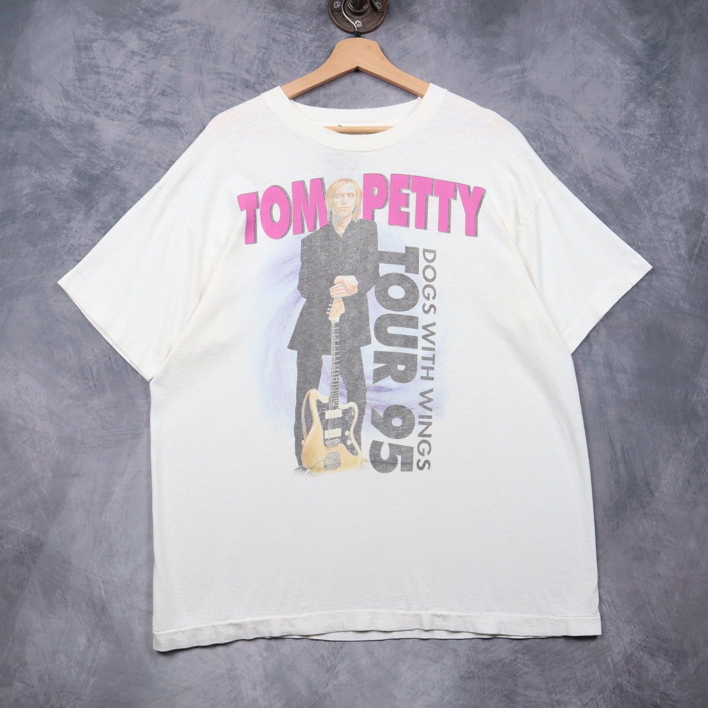 1995 White Tom Petty Dogs With Wings Tour Shirt 4951
