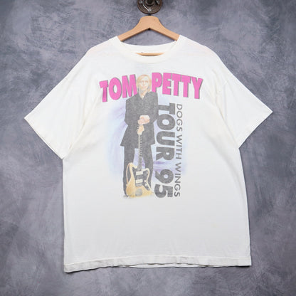 1995 White Tom Petty Dogs With Wings Tour Shirt 4951