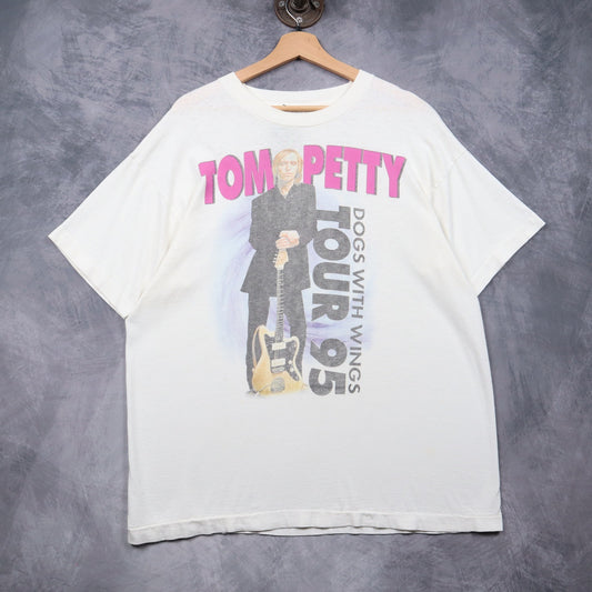 1995 White Tom Petty Dogs With Wings Tour Shirt 4951