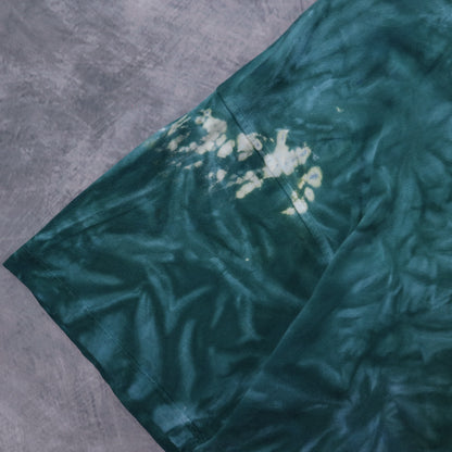 Early 2000s White & Green Nike Tie Dye Split Polo Shirt 5348